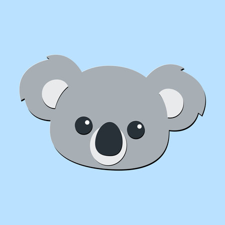 Cute koala face paper cut style, vector illustrationのイラスト素材