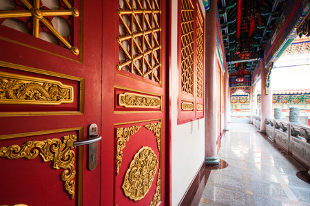 Doors and windows in the Chinese temple.の写真素材