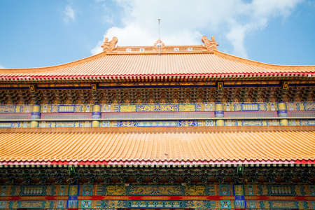 Colorful Roof of Chinese temple in Thailand.の写真素材