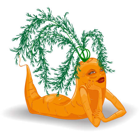 cartoon girl carrotのイラスト素材