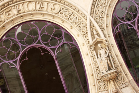 The entrance to Rossio railway, Lisbonの写真素材