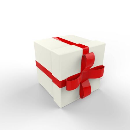 This is a special design gift box over white background 3d illustration  の写真素材