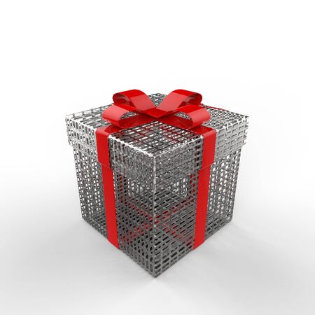 This is a special design gift box over white background 3d illustration  の写真素材