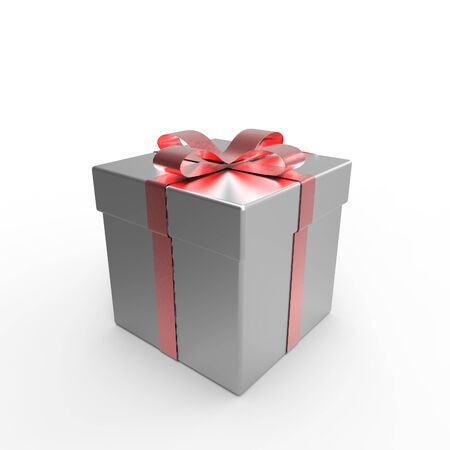 This is a special design gift box over white background 3d illustration  の写真素材