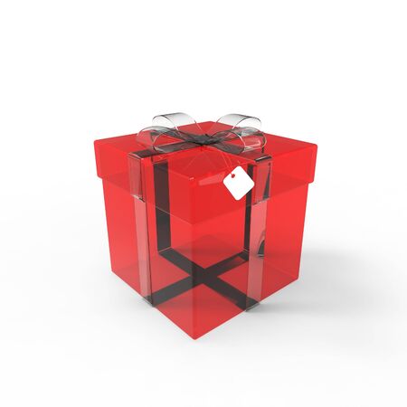 This is a special design gift box over white background 3d illustration  の写真素材
