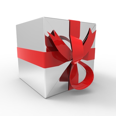 This is a special design gift box over white background 3d illustration  の写真素材