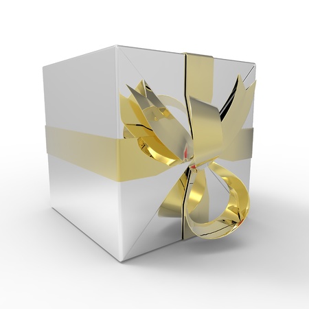 This is a special design gift box over white background 3d illustration  の写真素材