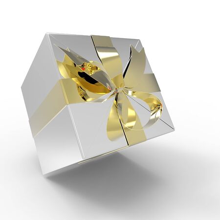 This is a special design gift box over white background 3d illustration  の写真素材
