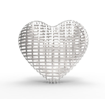 This is a 3d conceptual illustration of a heart  の写真素材