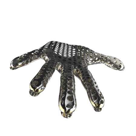 Ths is a 3d conceptual illustration of a hand  の写真素材