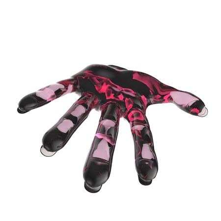 Ths is a 3d conceptual illustration of a hand  の写真素材