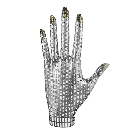 Ths is a 3d conceptual illustration of a hand  の写真素材