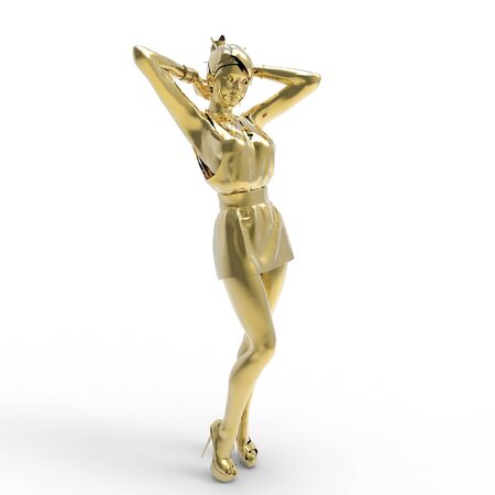 This is a 3d illustration of a pin up の写真素材
