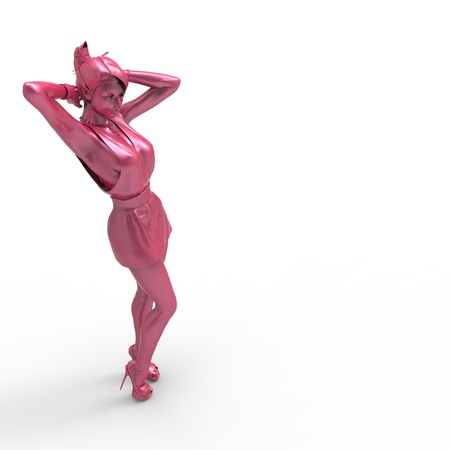 This is a 3d illustration of a pin up の写真素材