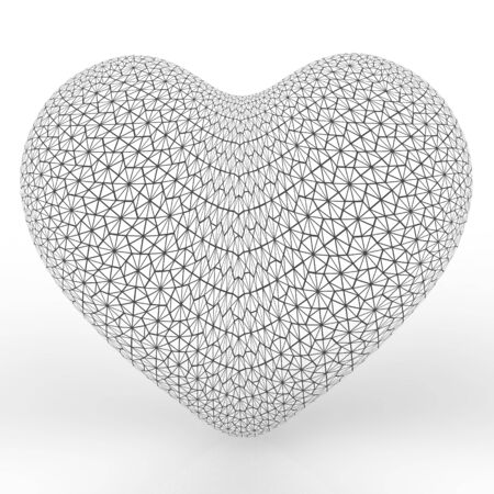 This is a 3d illustration of a  lovely heartの写真素材