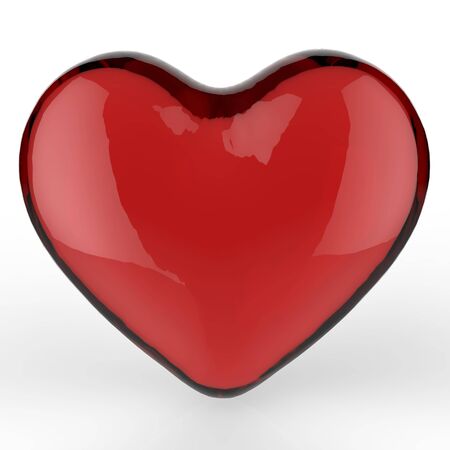 This is a 3d illustration of a heartの写真素材