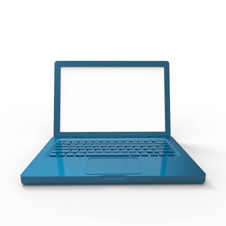 This is a 3d illustration of a laptopの写真素材