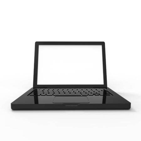 This is a 3d illustration of a laptopの写真素材