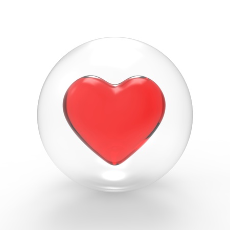 This is a 3d illustration of a heart の写真素材