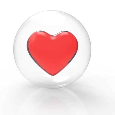 This is a 3d illustration of a heart の写真素材
