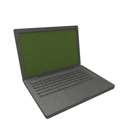 This is a 3d illustration of a laptop の写真素材