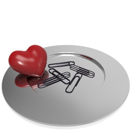 This is a 3d illustration of love の写真素材