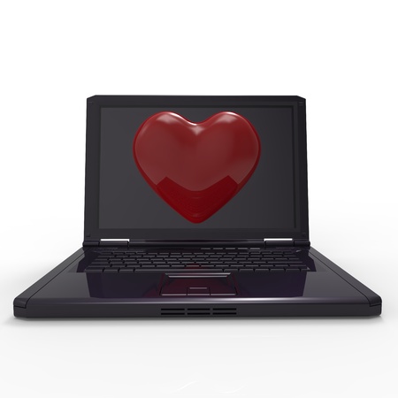 This is a 3d illustration of love の写真素材