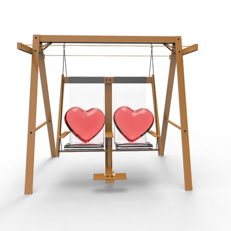 This is a 3d illustration of love の写真素材