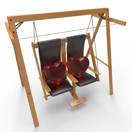 This is a 3d illustration of love の写真素材