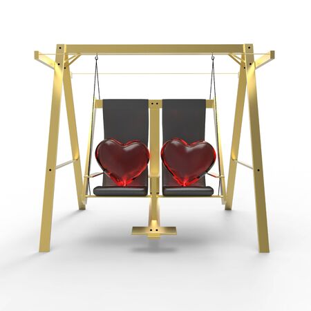 This is a 3d illustration of love の写真素材