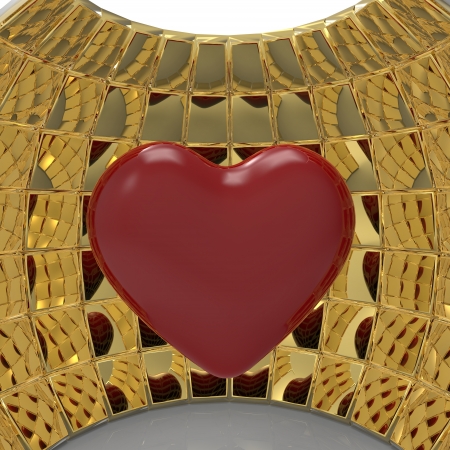 This is a 3d illustration of a heart の写真素材