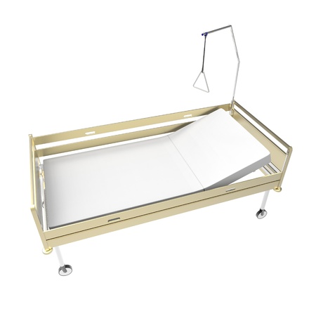medical Bed on a white backgroundの写真素材
