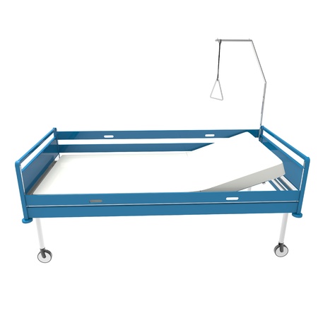 medical Bed on a white backgroundの写真素材