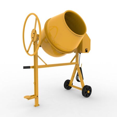 Concrete mixer in 3D isolated on white backgroundの写真素材