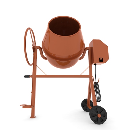 Concrete mixer in 3D isolated on white backgroundの写真素材