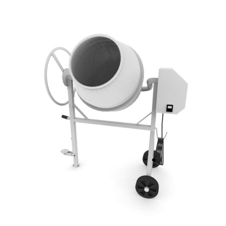 Concrete mixer in 3D isolated on white backgroundの写真素材