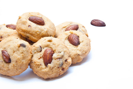 almond cookies Isolated On Whiteの写真素材