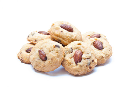 almond cookies Isolated On Whiteの写真素材