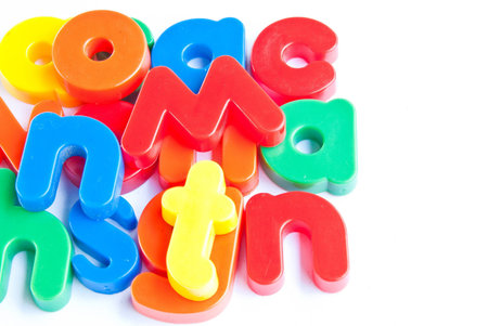 Plastic letters on white backgroundの写真素材