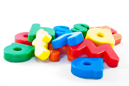 Plastic letters on white backgroundの写真素材