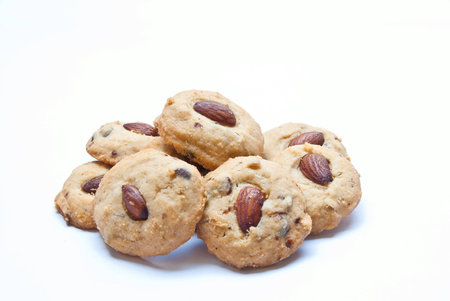 almond cookies Isolated On Whiteの写真素材