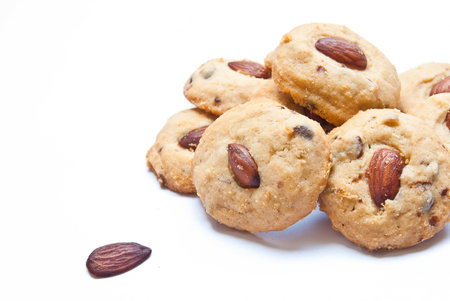 almond cookies Isolated On Whiteの写真素材