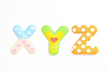 Alphabet on white background の写真素材