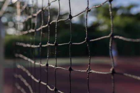 paddle tennis or tennis net texture close upの写真素材