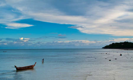 long-tailed boat rawai beach phuket thailandの写真素材