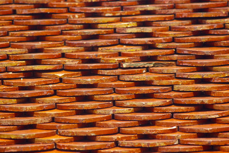 Modern tiles roof exterior photoの写真素材