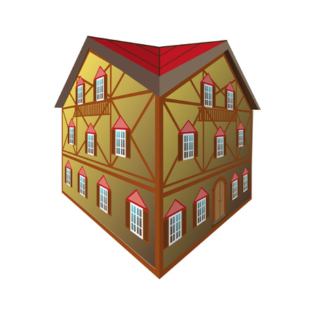 isolated medival houseのイラスト素材