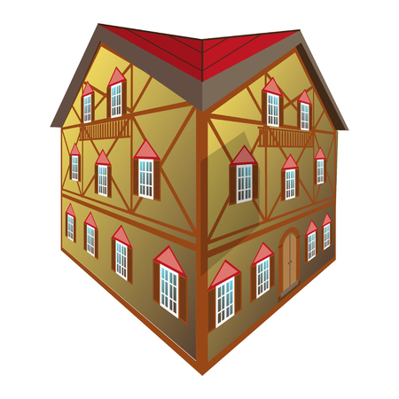 isolated medival houseのイラスト素材