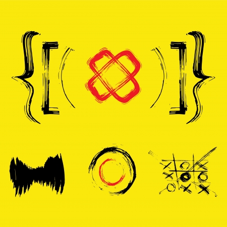 headers banners and drawn symbolsのイラスト素材