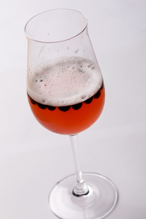 Cherry Juice preparation with cherry and creamの写真素材